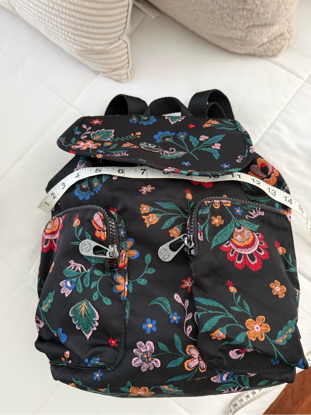 KIPLING Anto Backpack FRIDA KAHLO Black Floral Small - Picture 11 of 11